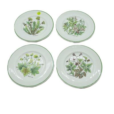 4 TIFFANY WILD FLOWERS PLATES