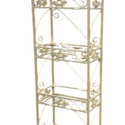 FRENCH STYLE WHITE IRON BAKERS RACK