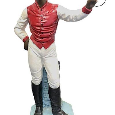 VINTAGE GARDEN ART CEMENT LAWN JOCKEY