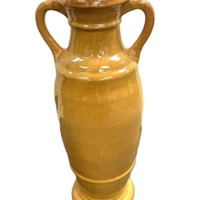 LARGE ITALIAN TERRACOTTA MUSTARD FLOOR VASE