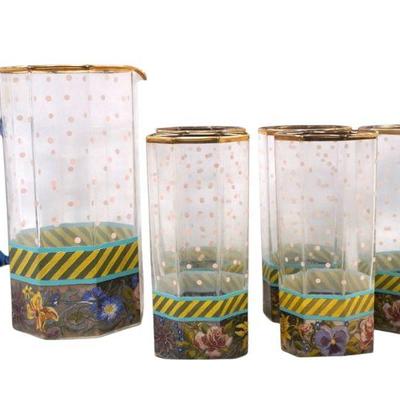 6 PC 1983 MACKENZIE CHILDS LEMONADE SET