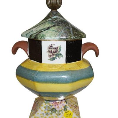 MACKENZIE-CHILDS SEA AND SHORE PEDESTAL CANISTER