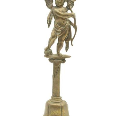 ANTIQUE HEAVY BRASS CHERUB DOOR PORTER