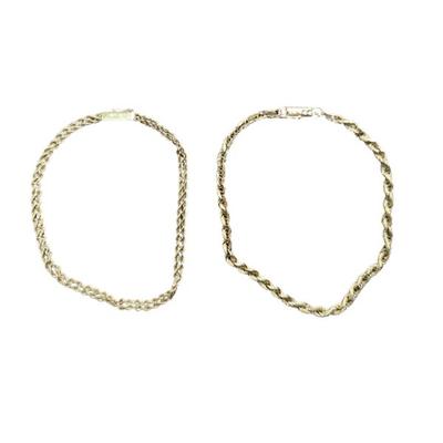PAIR 14K YELLOW GOLD ROPE BRACELETS