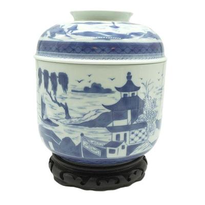 MOTTAHEDEH BLUE CANTON TEMPLE JAR HISTORIC CHARLESTON