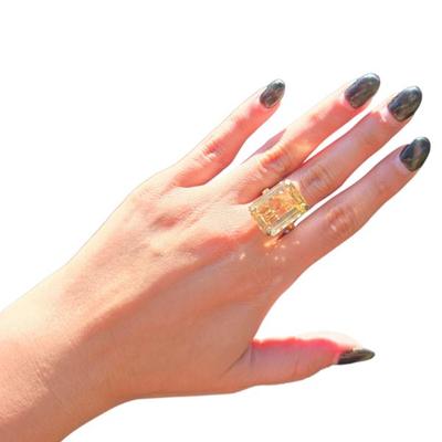 ESTATE LARGE 14K CITRINE RING SZ 7.75