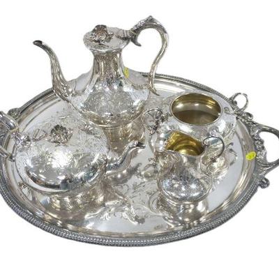 SUPERB ENGLISH AESTHETIC ERA TEA SERVICE 5 PIECE