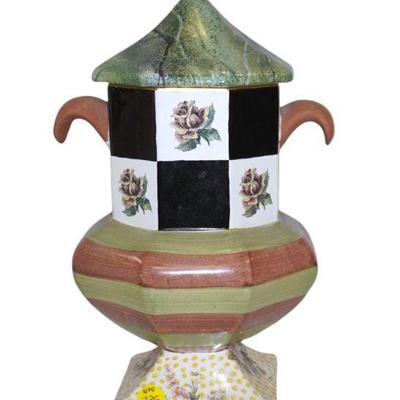 MACKENZIE-CHILDS SEA AND SHORE PEDESTAL CANISTER