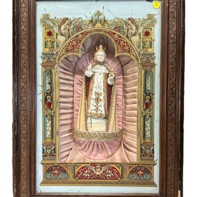 ANTIQUE INFANT JESUS OF PRAGUE IN DISPLAY