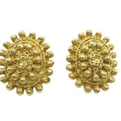 VINTAGE CHRISTIAN LACROIX BAROQUE STYLE CLIP-ON EARRINGS