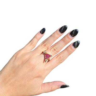 14k RUBY & DIAMOND MODERN RING