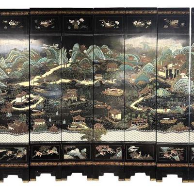 MONUMENTAL QING 12 PANEL CHINESE COROMANDEL SCREEN