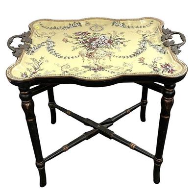 CASTILIAN IMPORTS STYLE FAMILLE JAUNE TRAY TABLE