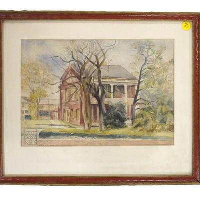 ORIGINAL WATERCOLOR PINCKNEY HOME CHARLESTON