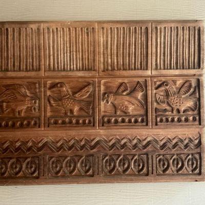 Lg Cedar Carved Panel/Wall Hanging