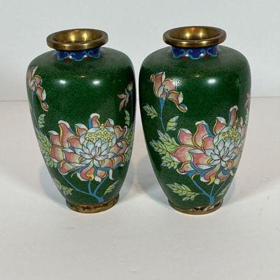 Vintage Chinese enamel vases