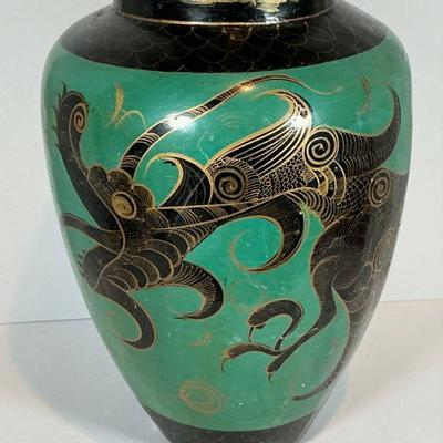 Lg Chinese Dragon Vase - Composite