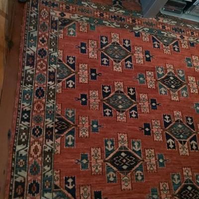 $425 hand knotted rug 102" x 108" 