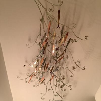 $42-Fish wall art-shown mounted to the ceiling 