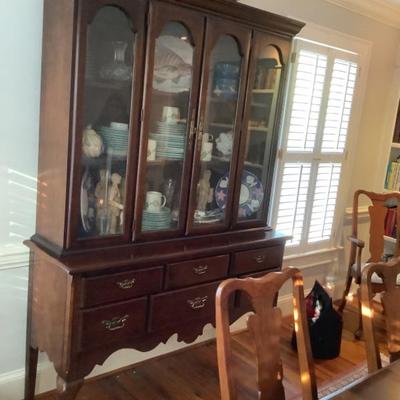 $395 China cabinet, 2 piece 81"H 56"L 18"depth