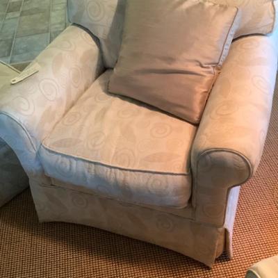 $135 upholstered chair (has a matching  chair) 34"H 36"L 34"depth 