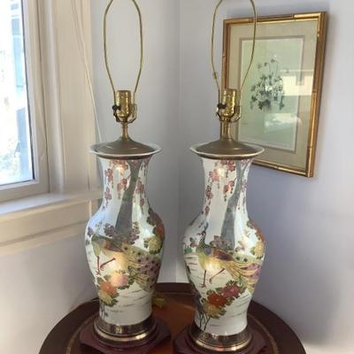$95 & $85-matching lamps 36"H 10"diameter
