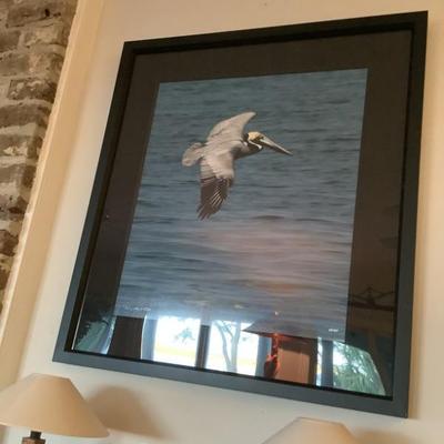 $350 Wyland Pelican Flight signed 18/450 37"H 34"W