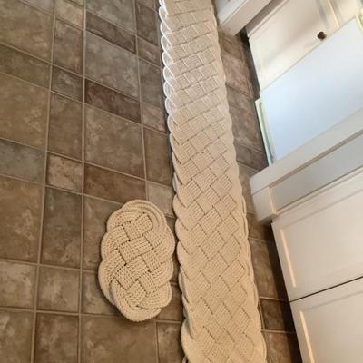 $175 Nautical runner and rug, hand woven, use on your boat or inside 