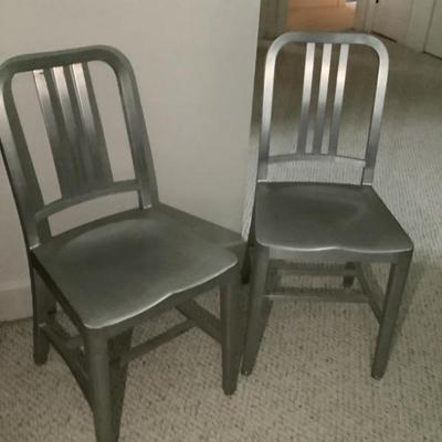 2 metal chairs