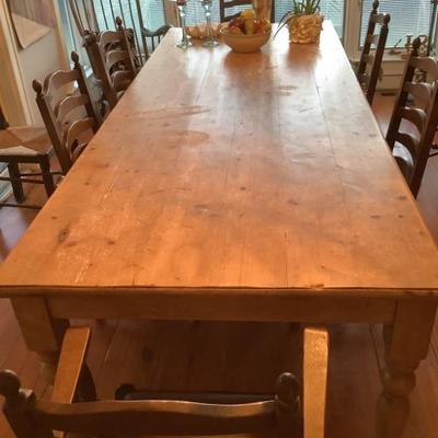 SOLD-$595 Farm table 9'L 
30.5"H 41"W