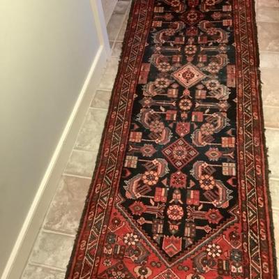 $250 hand knotted rug 110"L 34"W 