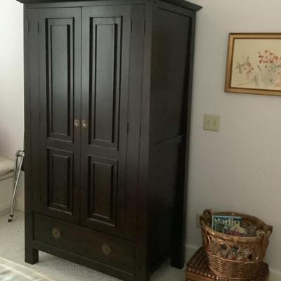 $225 Armoire, 2 door, 1 drawer (matches bed and side table) 70"H 39"L 25"depth