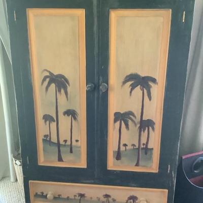 $249 painted wood armoire 60"H 42"L 24"depth