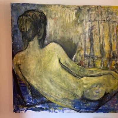 SOLD-$295 Gerg lady on canvas 48" x 48"  
