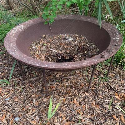 $2500 iron kettle fire pot and stand 48"diameter
 