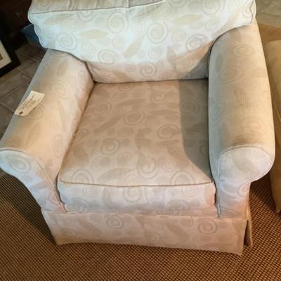 $135 upholstered chair (has a matching  chair) 34"H 36"L 34"depth 