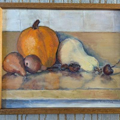 French Artist R. Moncher oil painting 20x17