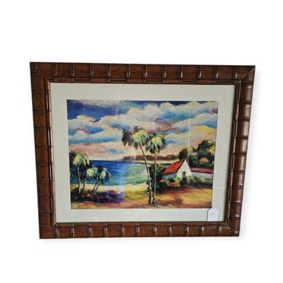Beach print with palm trees