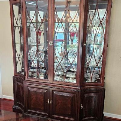 Lighted Hutch glass shells mirrored back