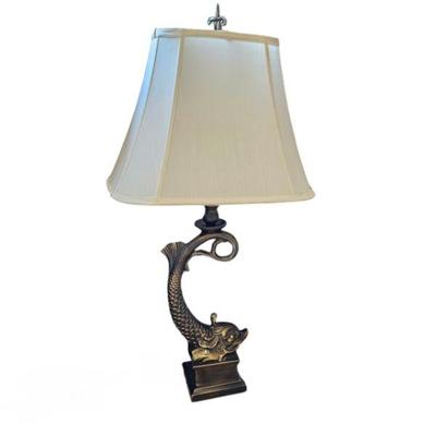 Fabulous very heavy brass lamp with fish design