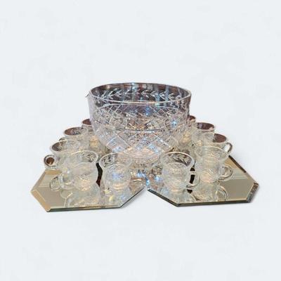 Magnificent Waterford punch bowl and cups
