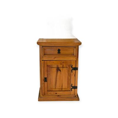 Pine cabinet with drawer and door