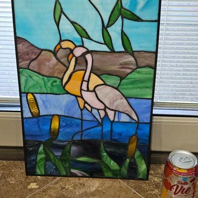 Nice stained glass flamingo