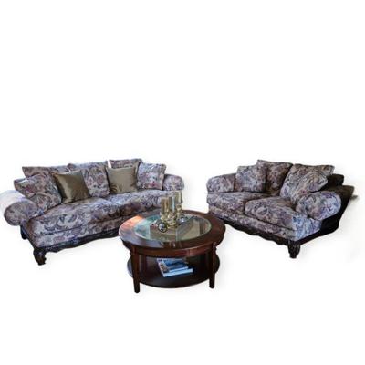 Floral sofa and matching loveseat