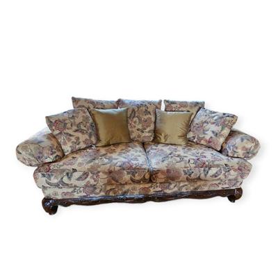 Floral upholstered sofa