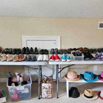 Close up of one side of room with shoes