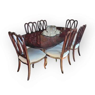 Dining room table two leaves eight chairs