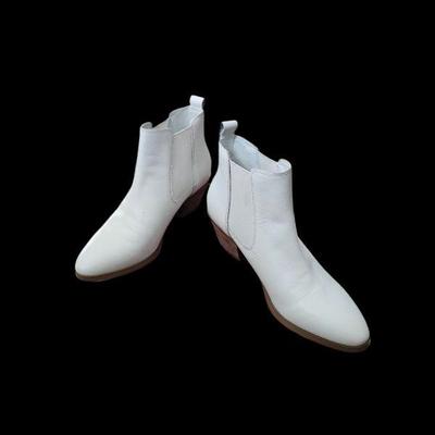 Ladies white anklet boots