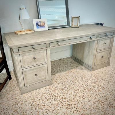 Pottery Barn "Livingston" Executive Desk in Seadrift finish