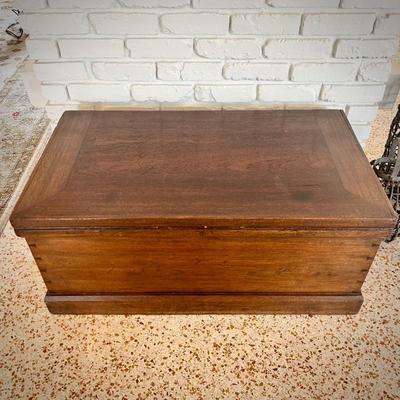 Antique wood trunk